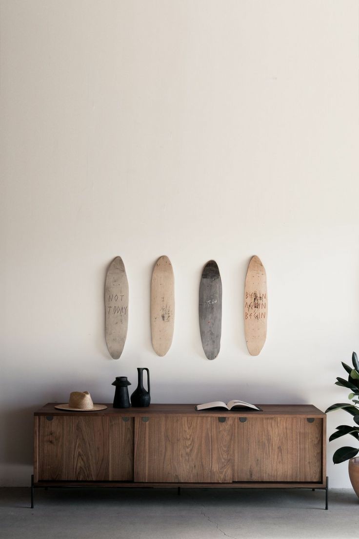 Wall-mounted Minimalist Surfboards Interior