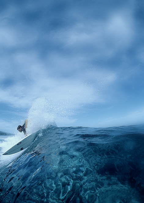 Aerial Ocean Wave Surfing Photography