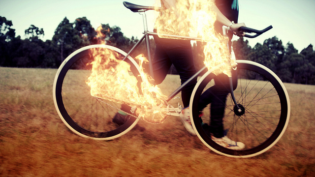 Flaming Bicycle Landscape Photography