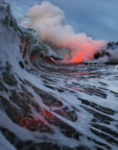 Volcanic Eruption Island Aerial Landscape
