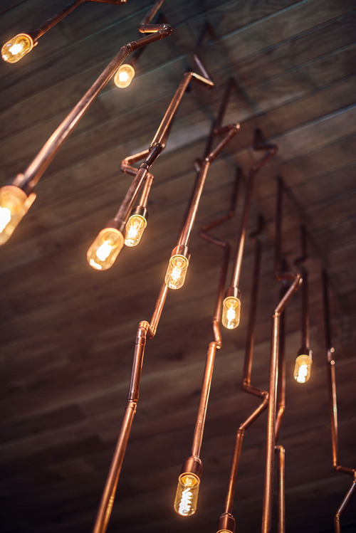 Copper Industrial Pipeline Lighting Photography