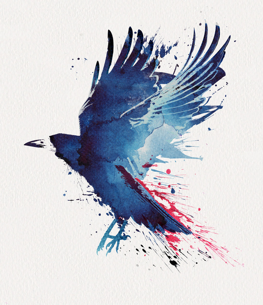 Vibrant Raven Painting Artwork