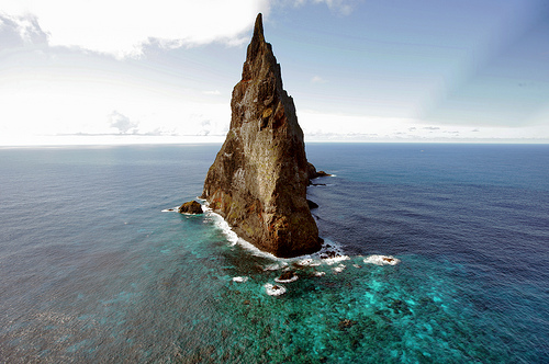 Basalt Monolith Landscape Ocean Aerial