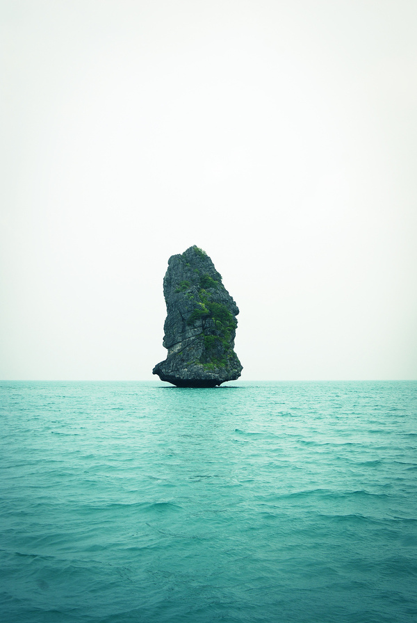 Lush Emerald Limestone Sea Stack Aerial