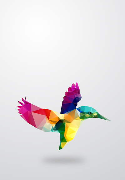 Geometric Polygon Bird Abstract Artwork