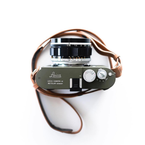 Vintage Olive Leica M3 Camera Portrait