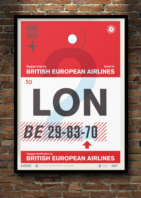 Vintage Airline Poster Airport Terminal