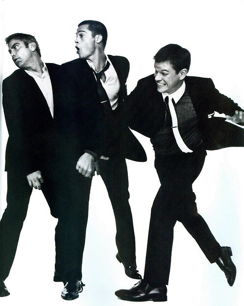 Three Friends Conversing Portrait Black And White