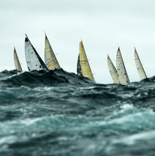 Yacht Racing In Choppy Seascape