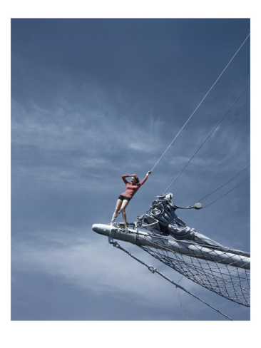 Tightrope Walking Atop Wind Turbine Aerial Footage