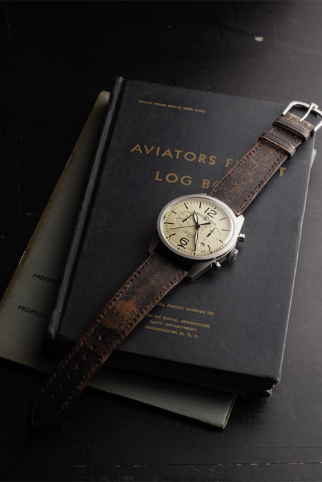 Vintage Aviator Logbook And Timepiece