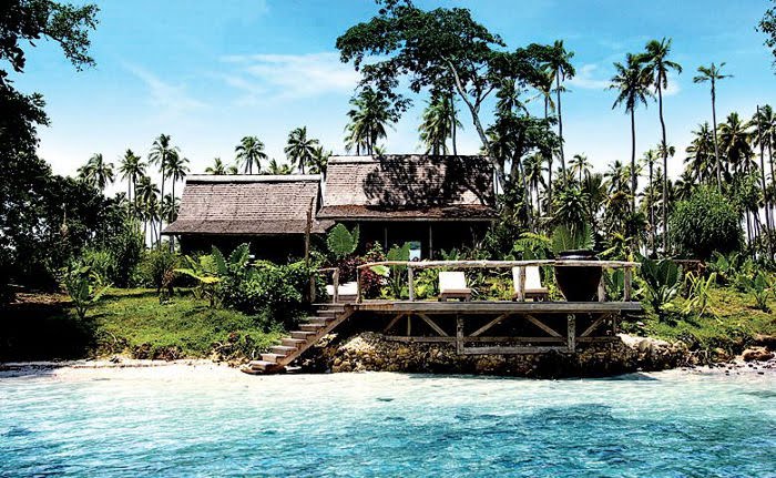 Tropical Beachfront Bungalow Landscape Photography