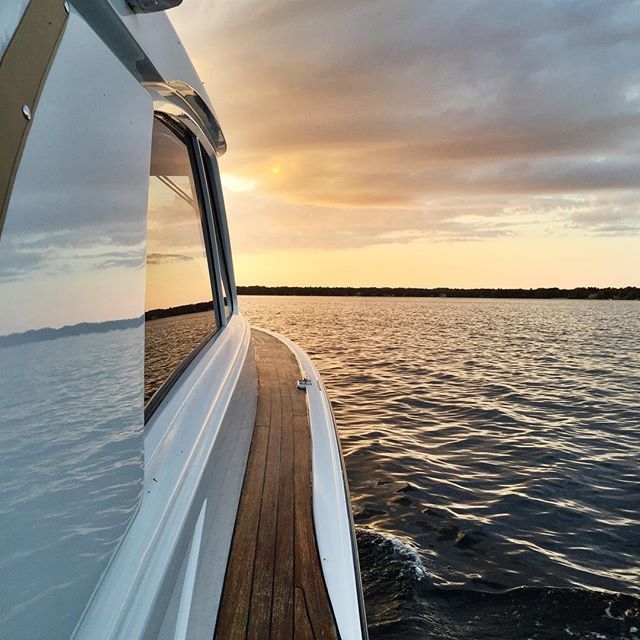 Sunset Lakeside Landscape Boat View