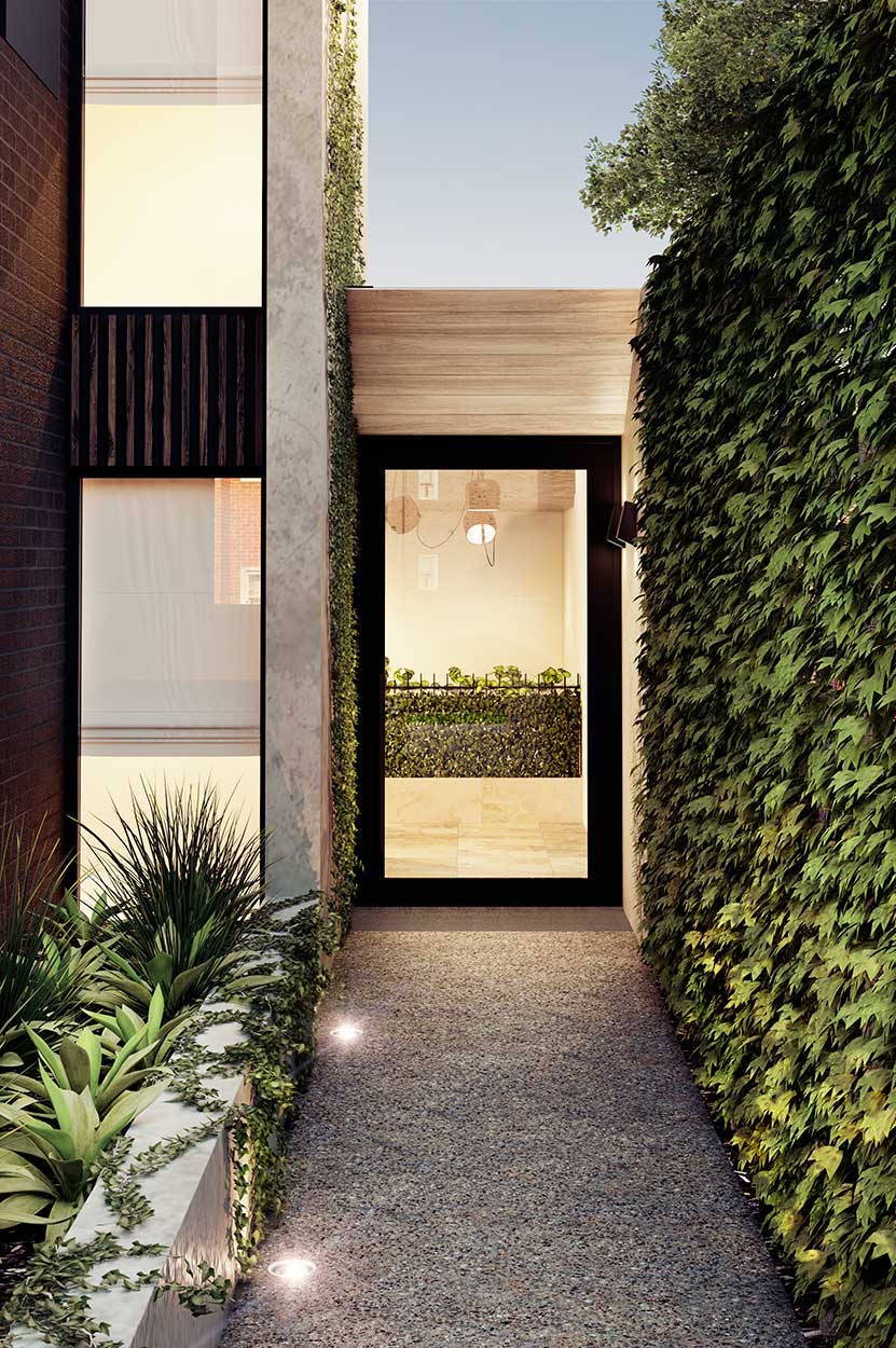 Lush Urban Pathway Landscape Photography