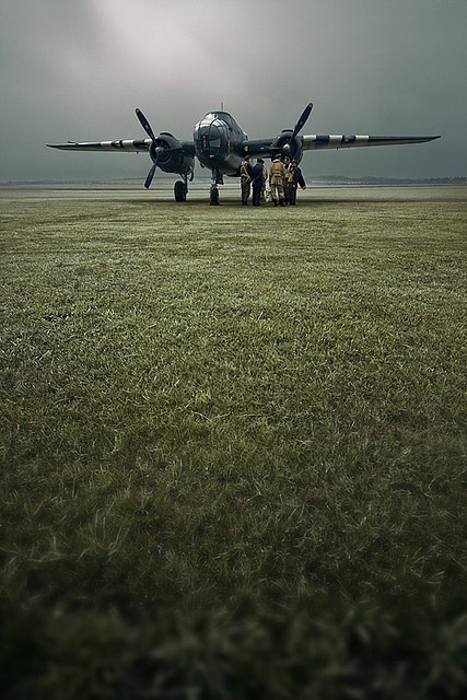 Military Jet On Tarmac Aerial Photography