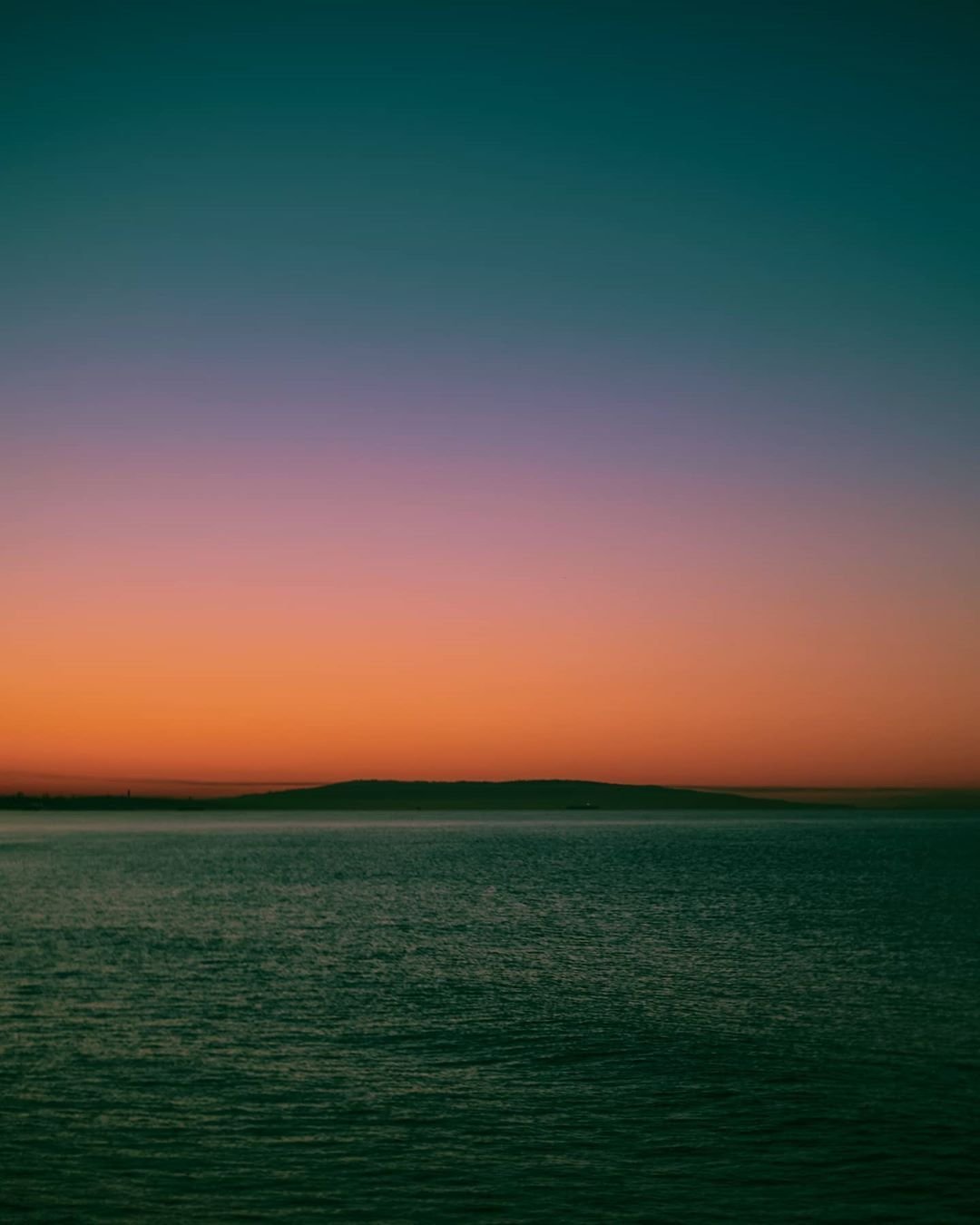 Ocean Sunset Orange Pink Teal Sky Gradient Water Horizon