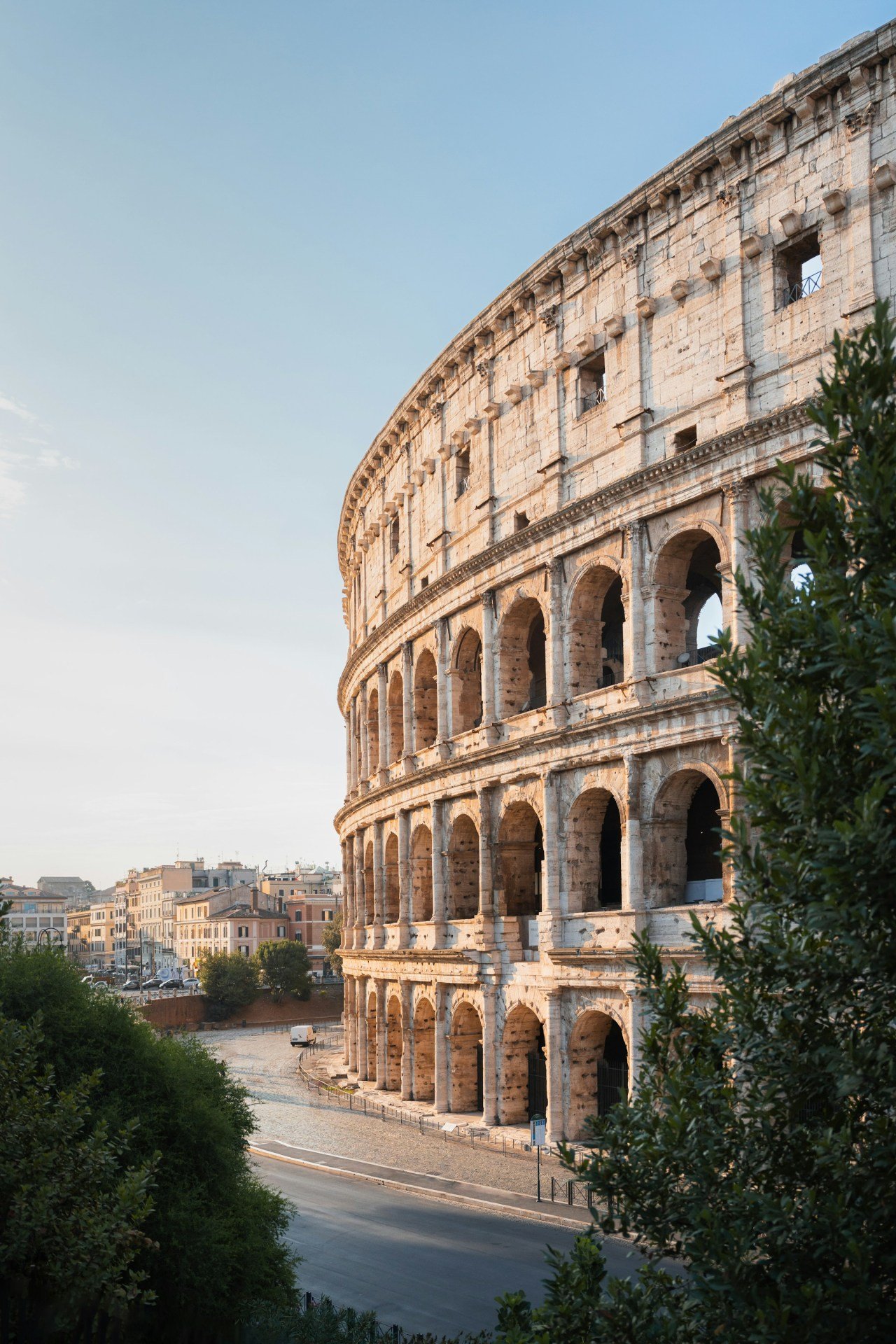 Ancient Roman Colosseum Stone Arches Historic Architecture Rome