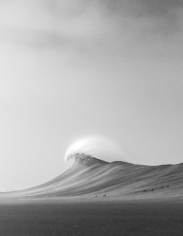Black And White Mountain Lenticular Cloud Formation Iceland Landscape