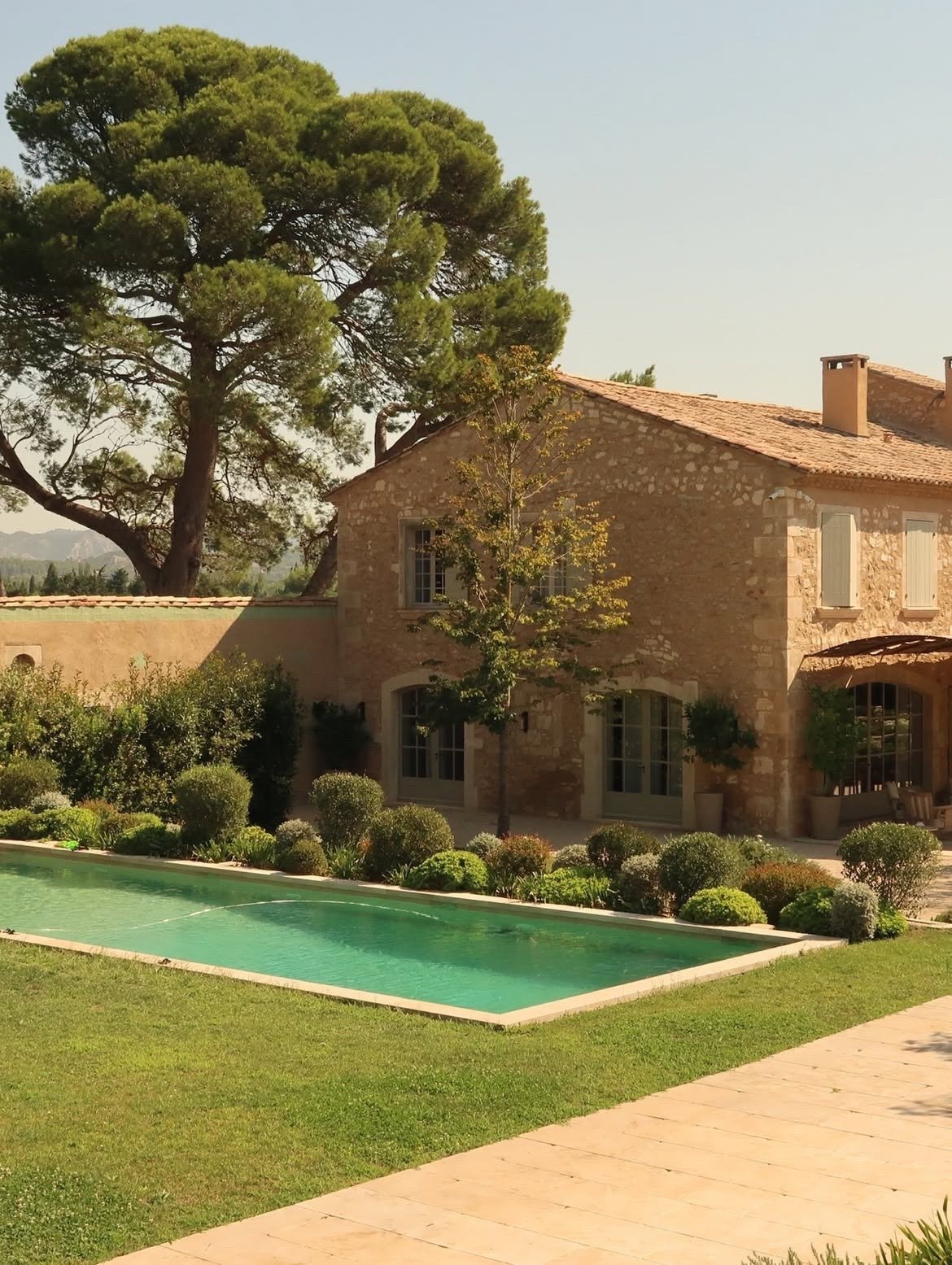 Stone Villa With Terracotta Roof Green Pool Mediterranean Garden
