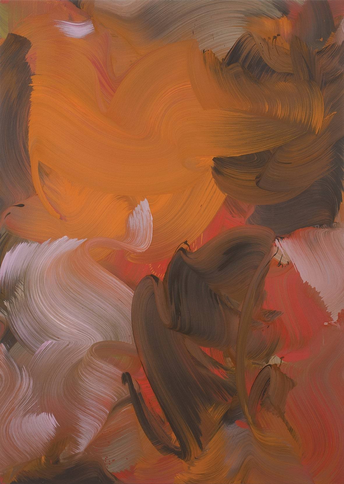 Orange Brown Abstract Brushstrokes Oil Painting Texture