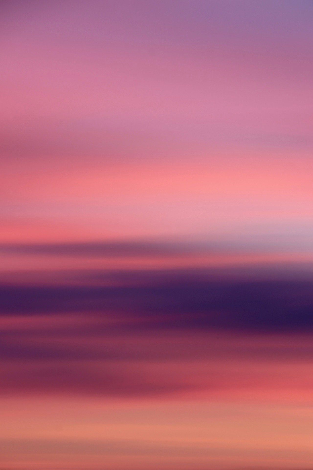 Pink Purple Sunset Sky With Horizontal Cloud Layers