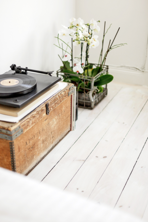 Vintage Vinyl And Wildflowers Still Life