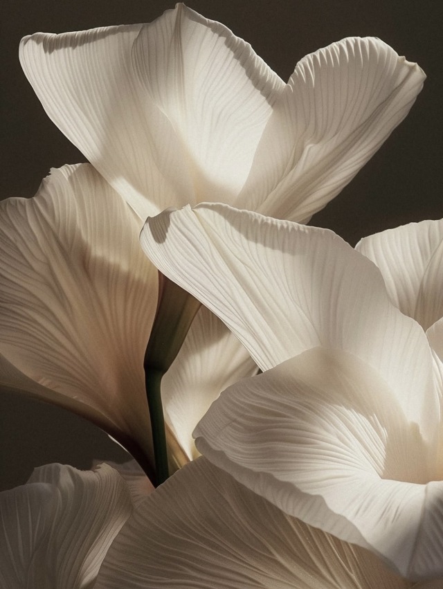 White Flower Petals Close Up