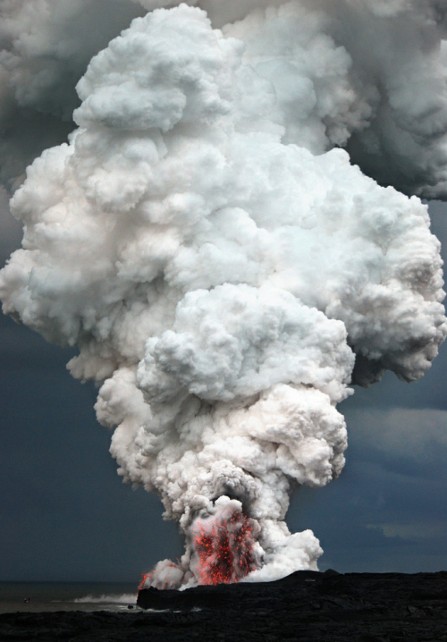 Volcanic Eruption Landscape Aerial Photography